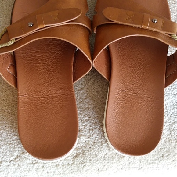 Flat Slipper Wedge Strap Rope Sandal M Brown - Picture 10 of 14